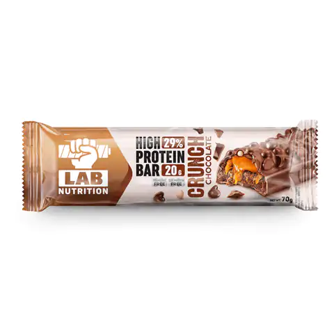 Crunch Protein Bar Chocolate z kolagenem kawałkami czekolady i pastą karmelową